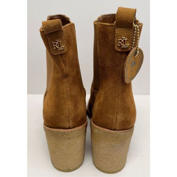 Lauren‎ Ralph Lauren Boots Size 9 Women Brown Suede Water Resistant Chelsea - Picture 7 of 9